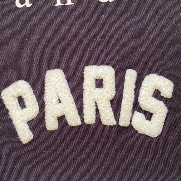 Sandro Canvas Tote with Varsity Letters - Picture 2 of 2